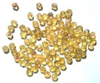 100 4mm Light Topaz AB English Cut Faceted Beads